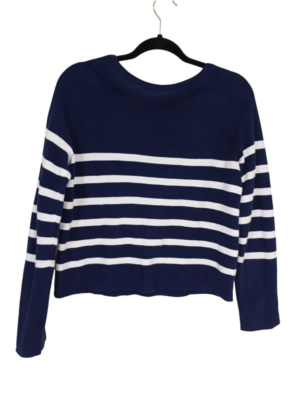 Striped Navy & White Cotton Long Sleeve Sweater - Size S - BRIT.NY - Picture 7 of 7